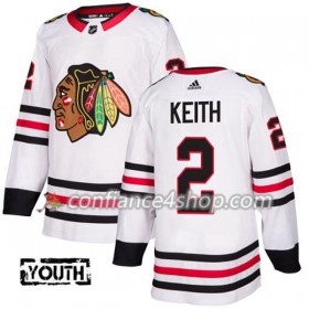 Adidas Maillot de Hockey Chicago Blackhawks Duncan Keith 2 2017-2018 Blanc Authentic - Enfant